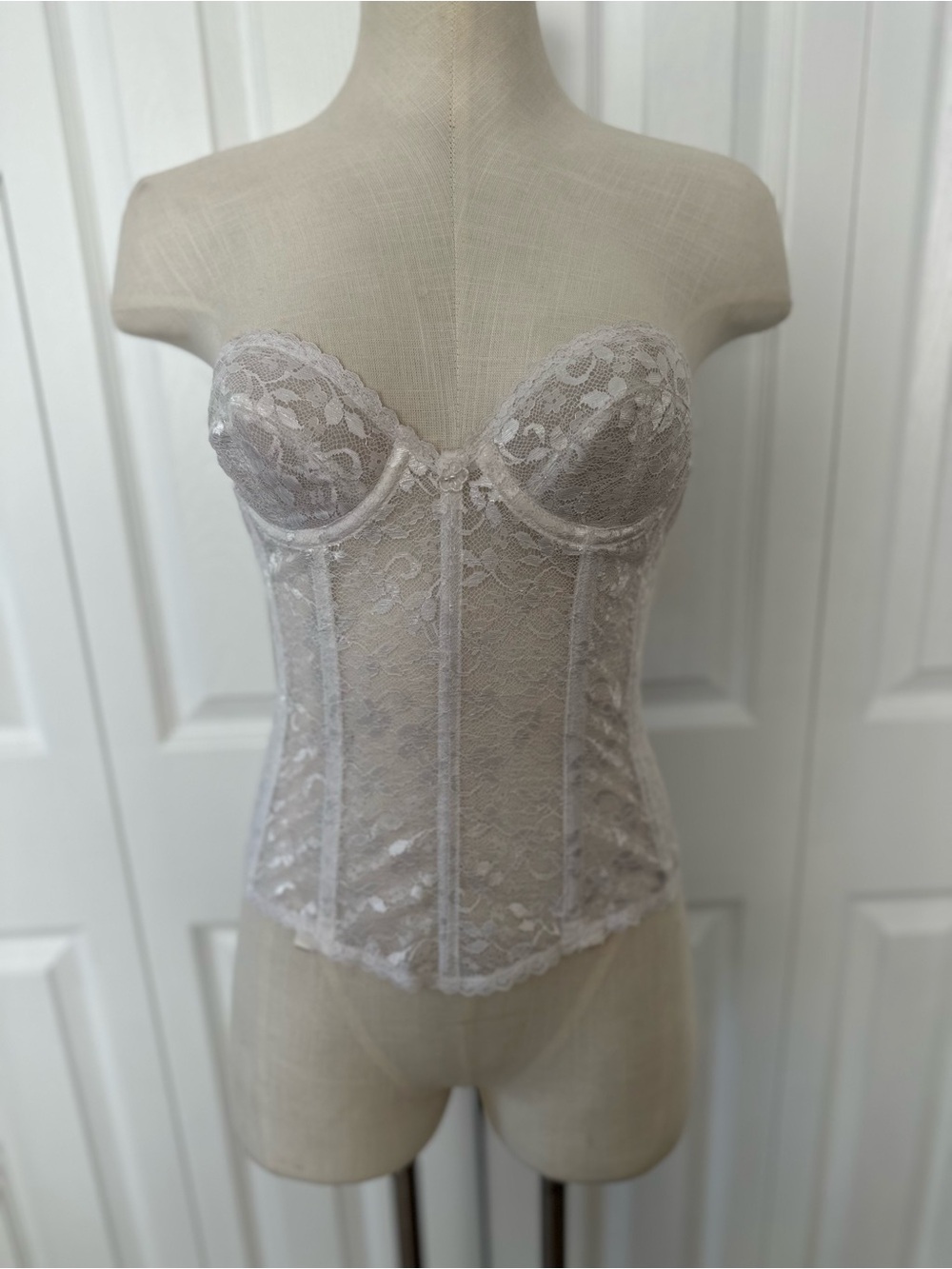 Lace Strapless Bustier Corset - Cream